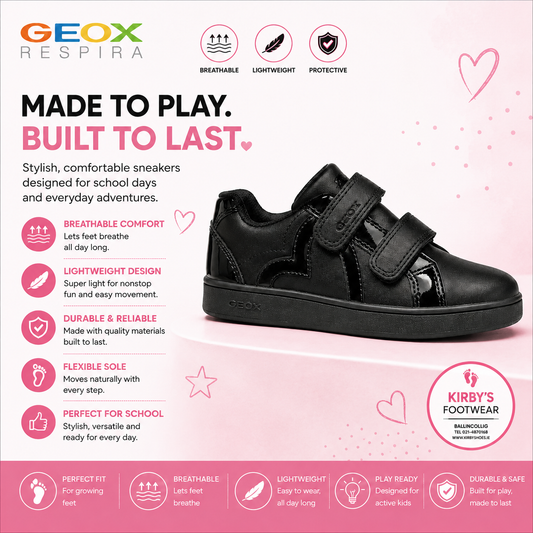 Geox Eclyper girl -  black - Kirbys Footwear Ltd