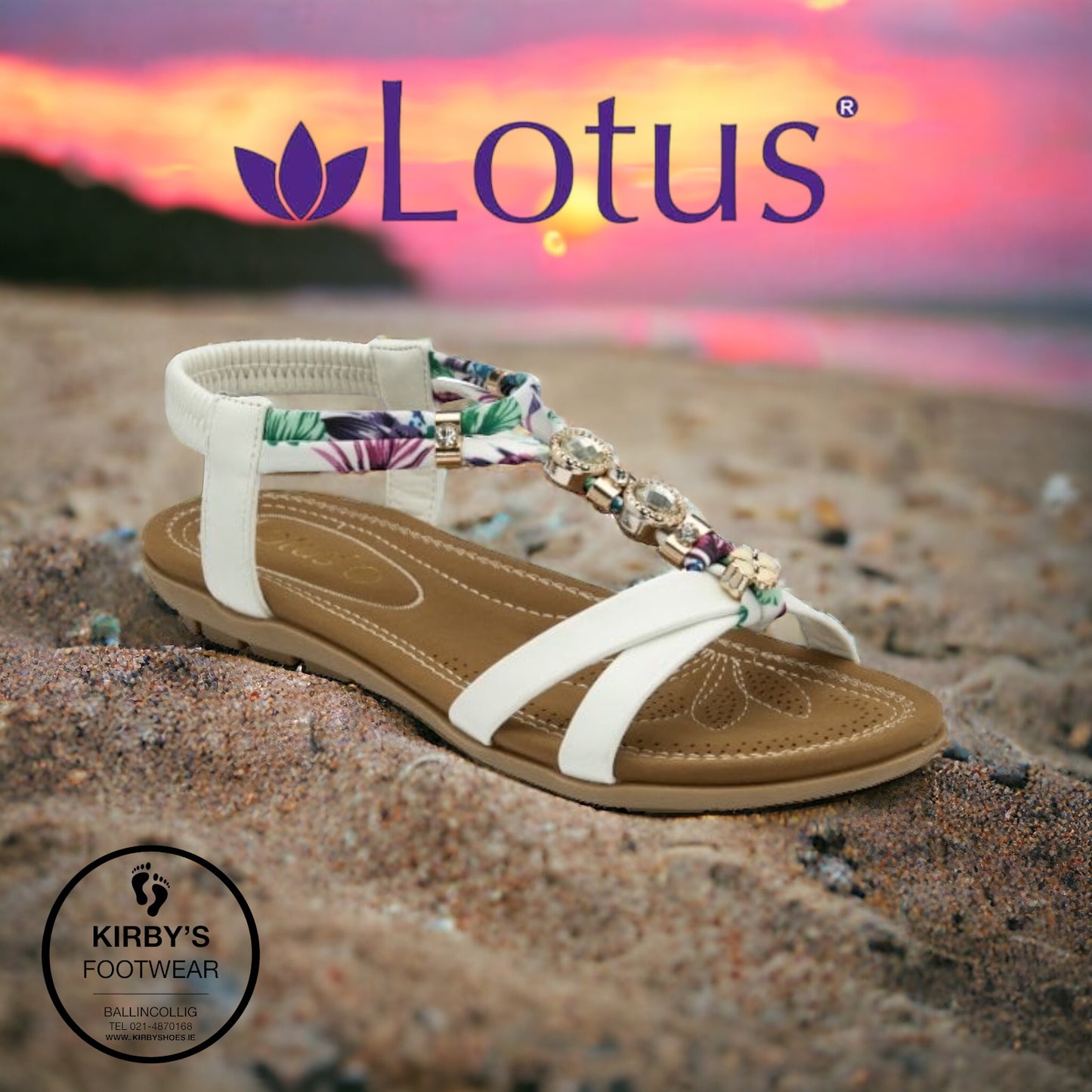 Lotus Claribel sandal white