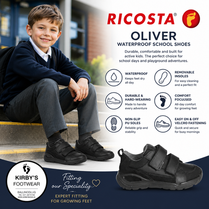 Ricosta Oliver waterproof black - Kirbys Footwear Ltd