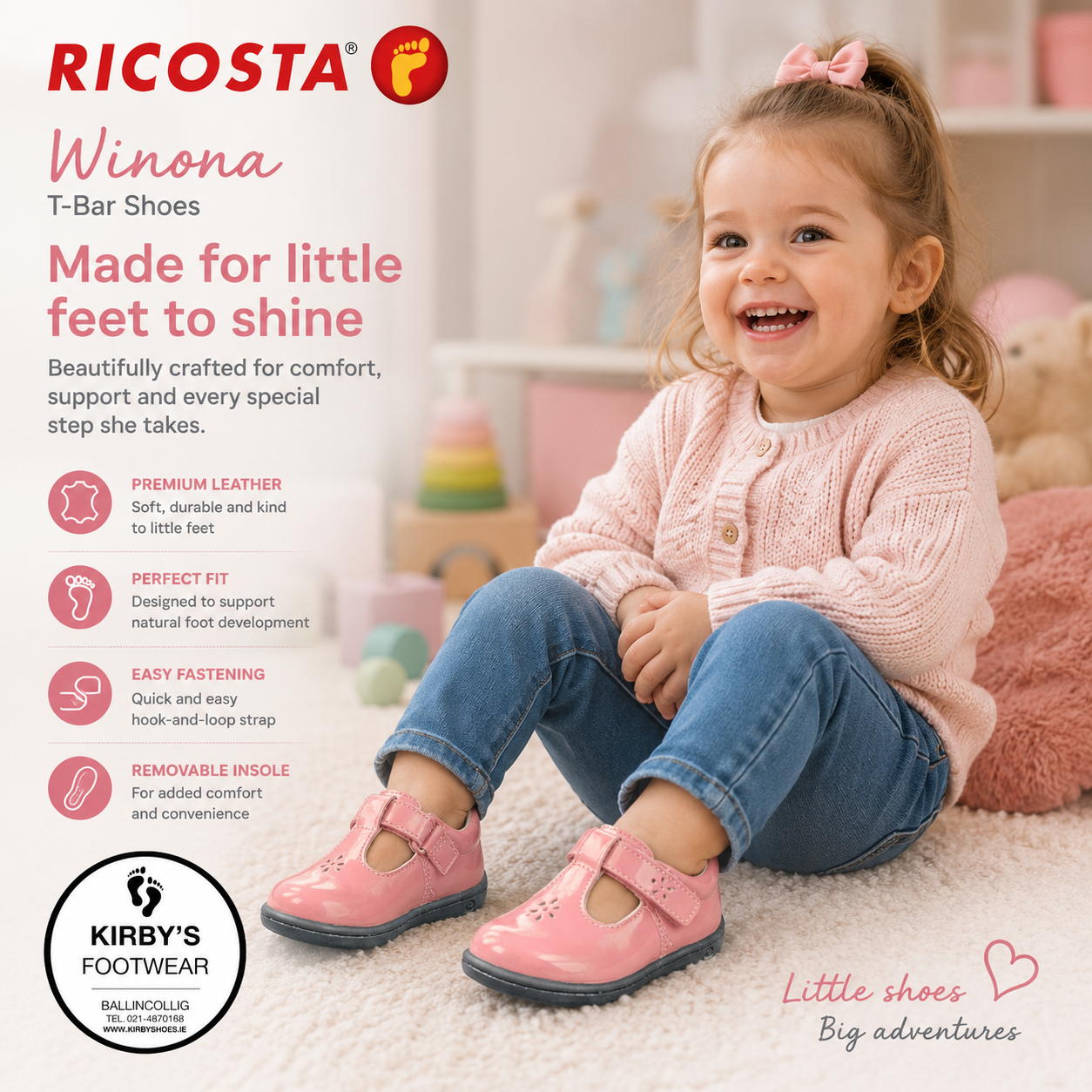 Ricosta Winona pink patent leather - Kirbys Footwear Ltd