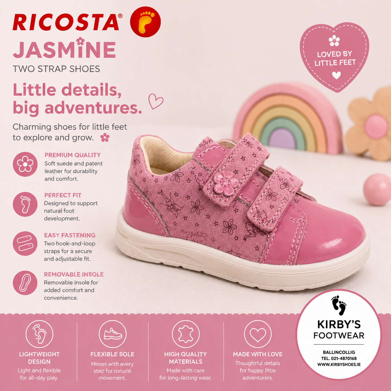 Ricosta Jasmine pink patent leather