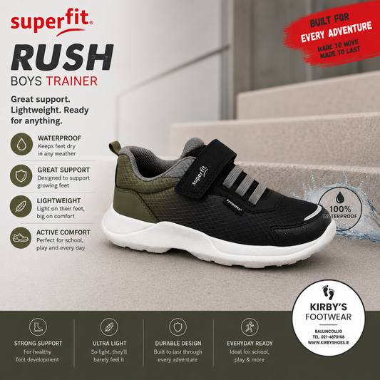 Superfit Rush waterproof black green - Kirbys Footwear Ltd