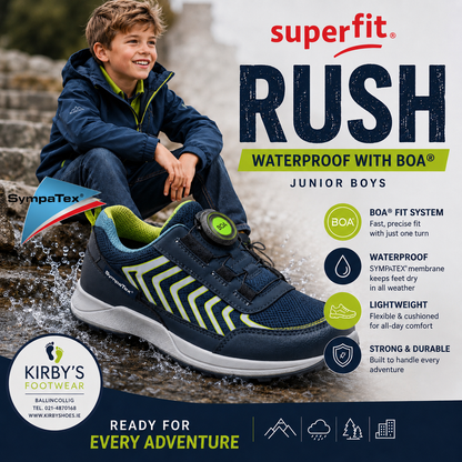 Superfit Rush waterproof navy Boa twist tie - Kirbys Footwear Ltd
