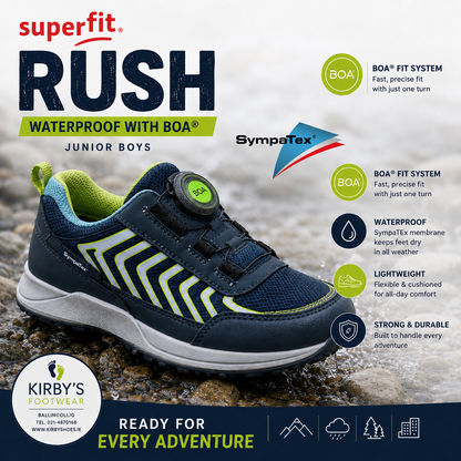 Superfit Rush waterproof navy Boa twist tie - Kirbys Footwear Ltd