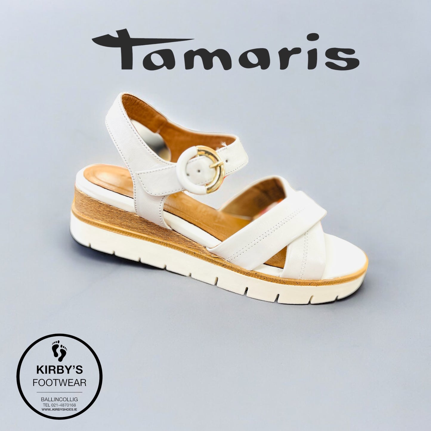 Tamaris white leather sandal 28202