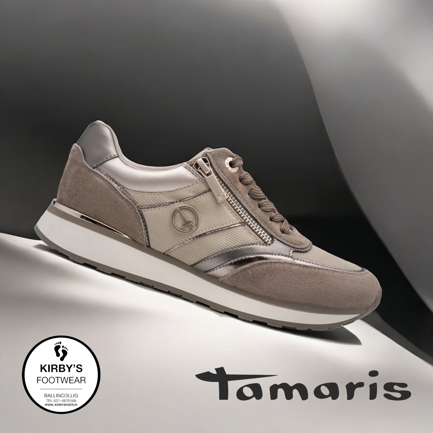 Tamaris trainer taupe 23726