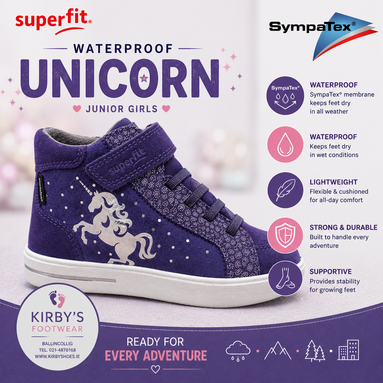 Superfit Stella unicorn waterproof boot navy