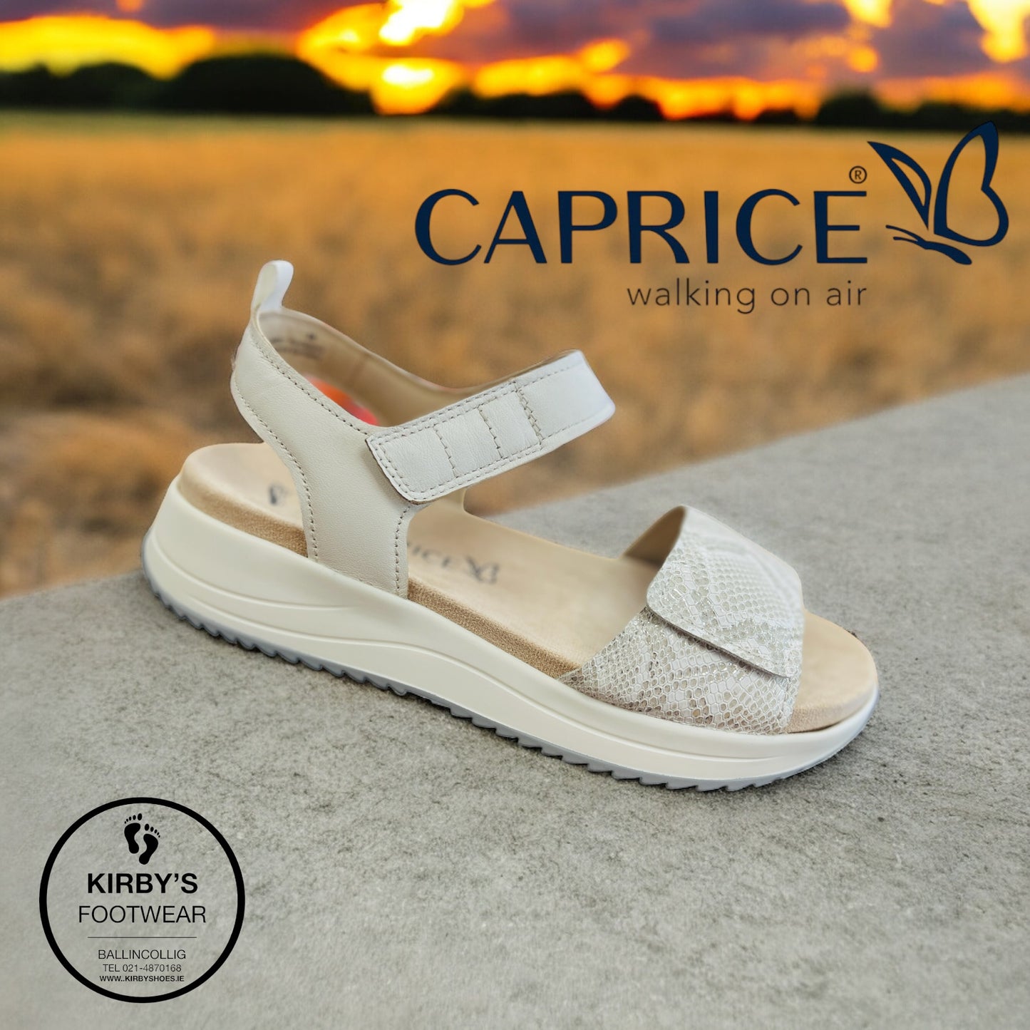 Caprice sandal white leather 28702