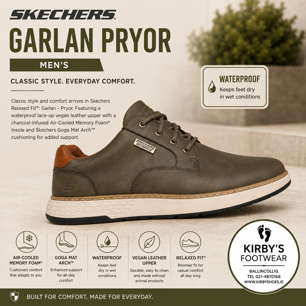 Skechers Garlan Pryor waterproof - Olive green