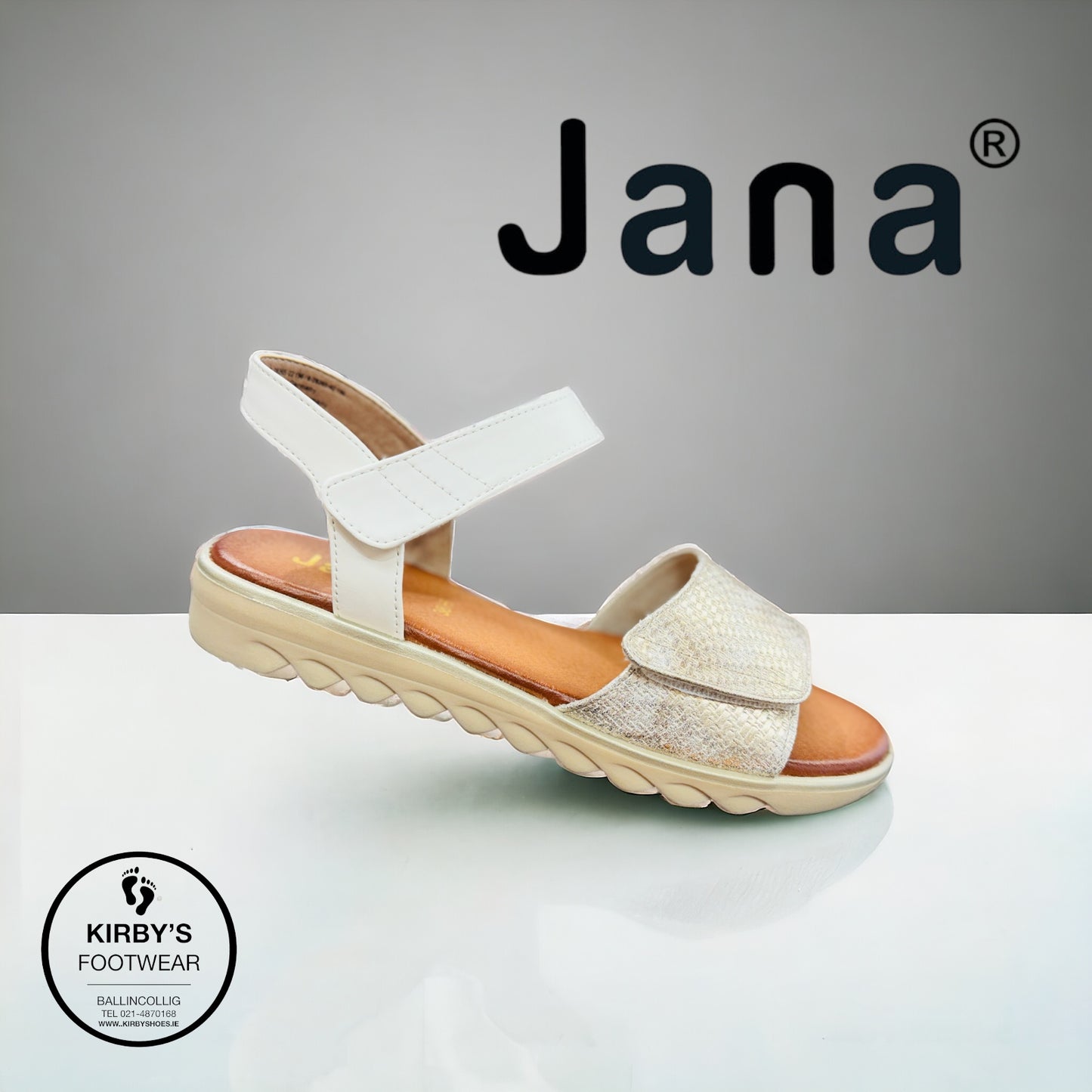Jana sandal white gold 28265