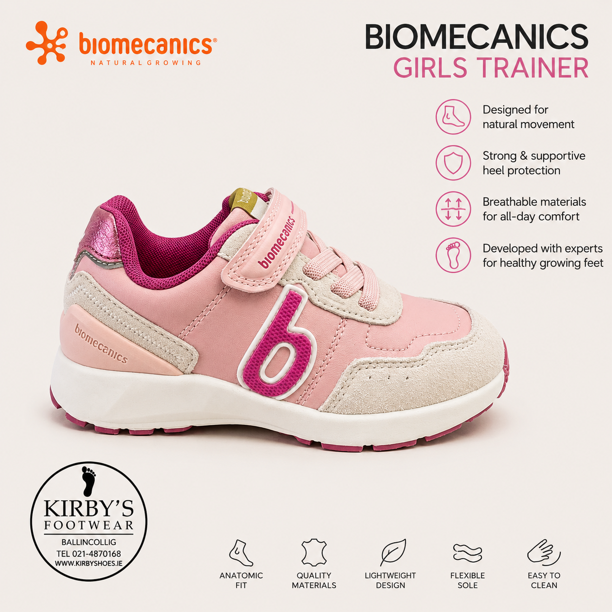 Biomecanics trainer 261275 pink trainer