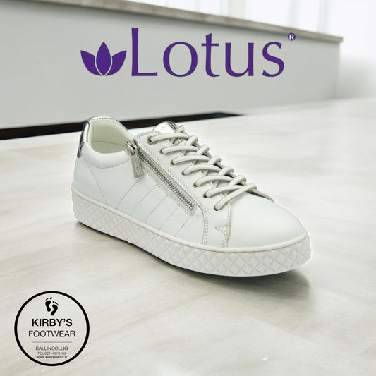 Lotus Soul white leather trainer