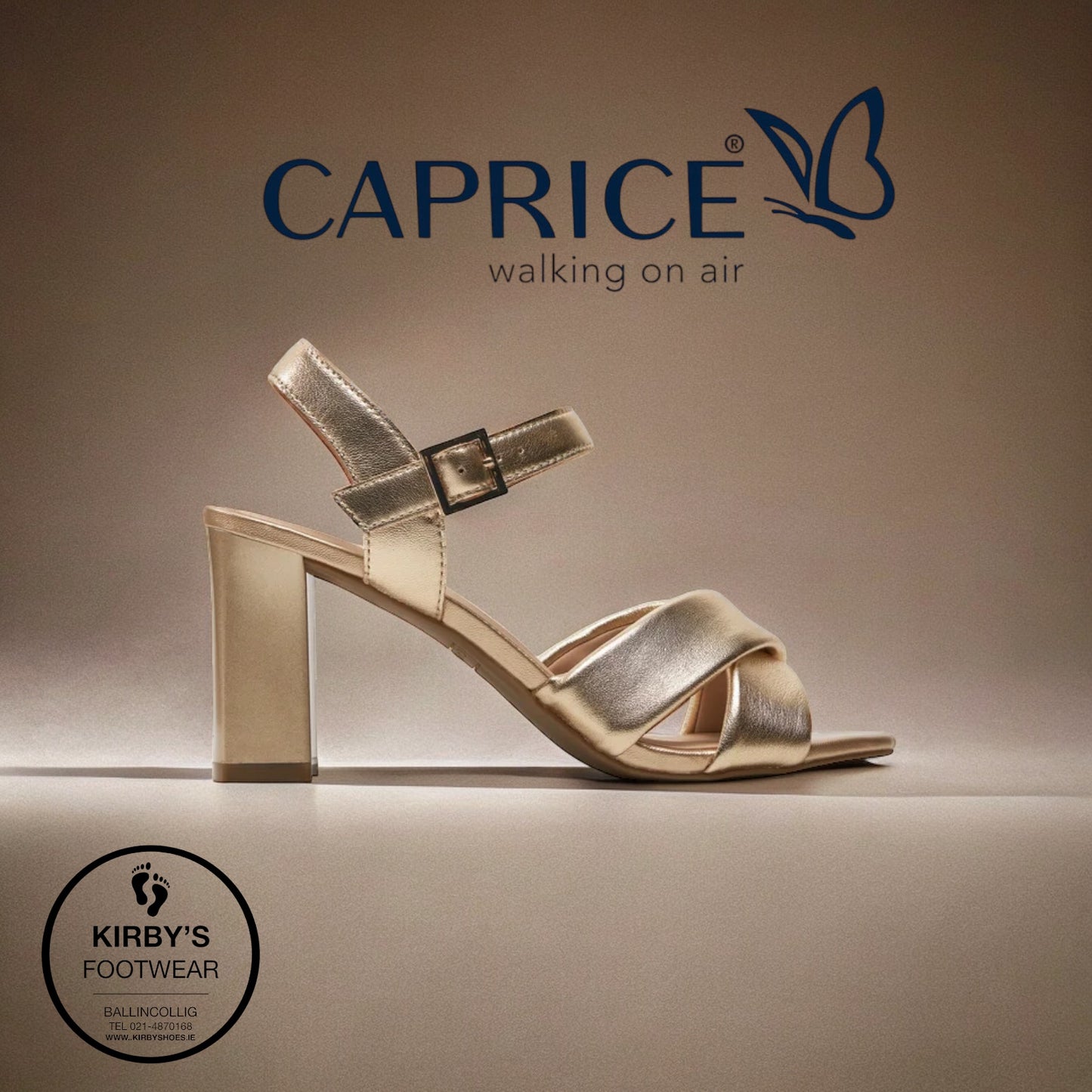 Caprice sandal gold leather 28311