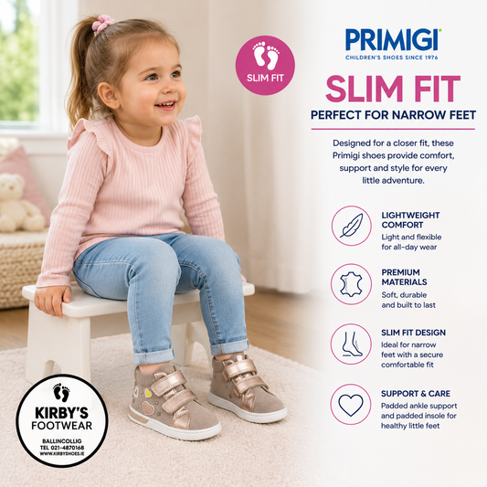 Primigi taupe gold velcro boot 2406011 – angle view