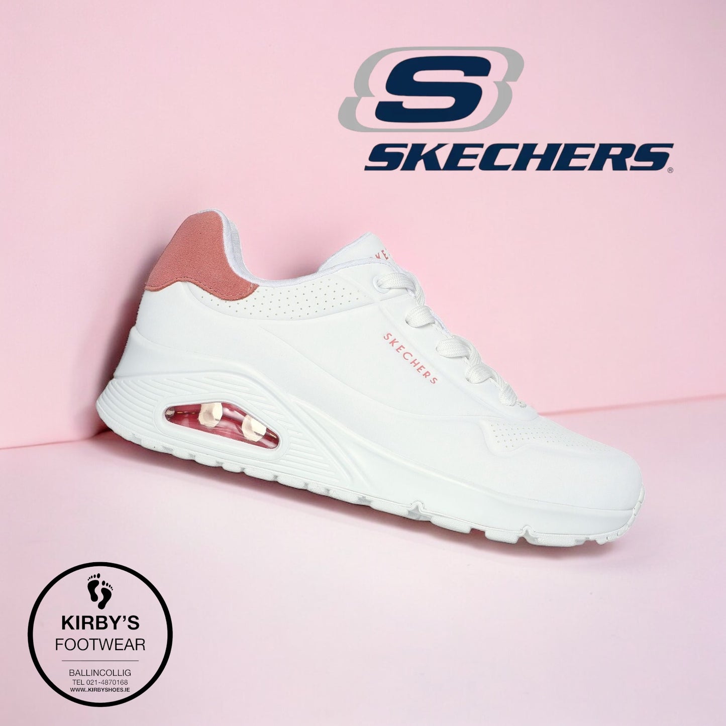 Skechers Uno pop back - white coral