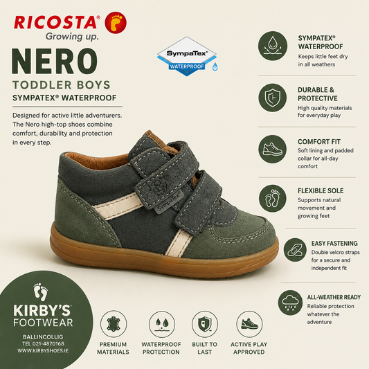 Ricosta Nero waterproof khaki - Kirbys Footwear Ltd