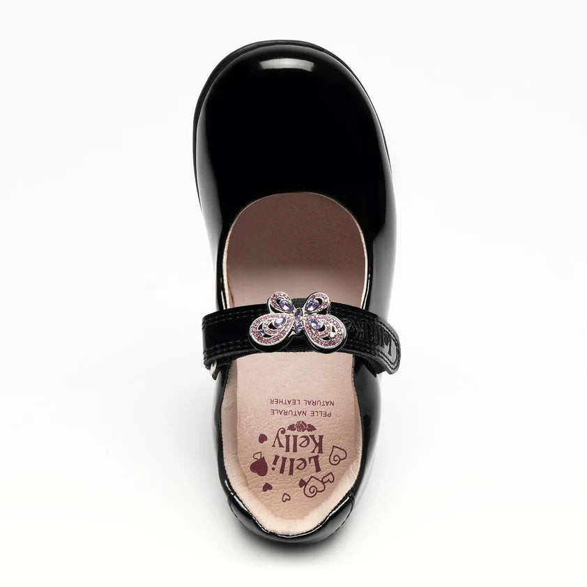 Lelli Kelly Melody 2 black patent butterfly