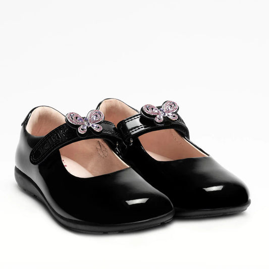 Lelli Kelly Melody 2 black patent butterfly