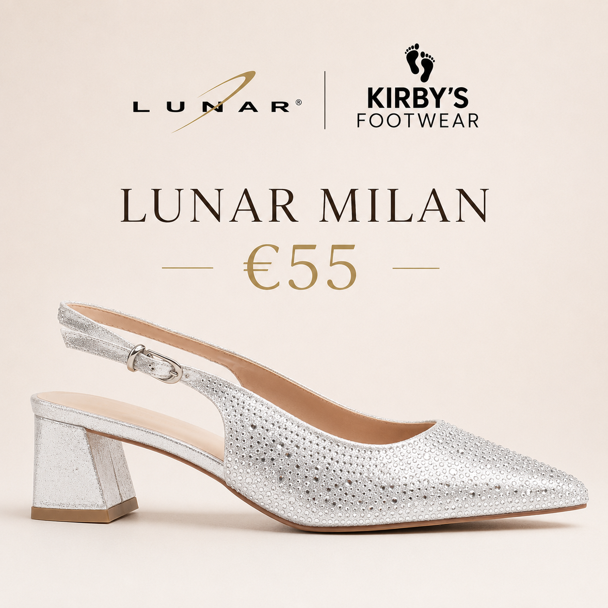 Lunar Milan slingback - silver