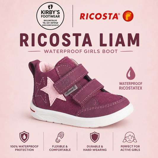 Ricosta Liam boot wine velcro waterproof
