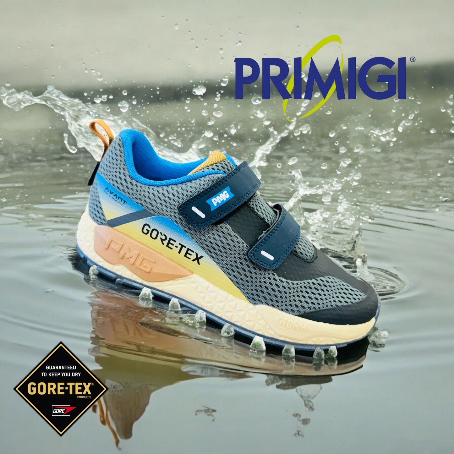 Primigi goretex trainer navy grey waterproof