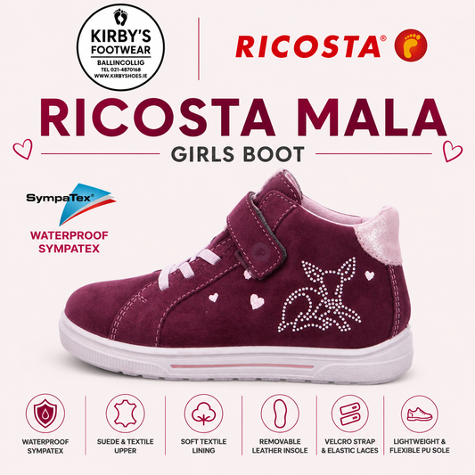 Ricosta Mala burgundy waterproof boot - Kirbys Footwear Ltd