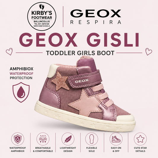 Geox Gisli pink velcro boot