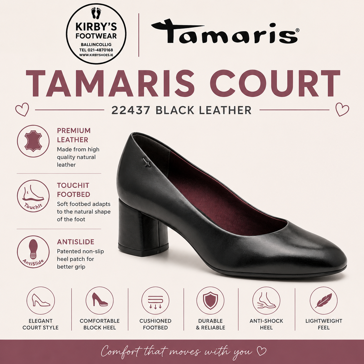 Tamaris court 22437 black leather