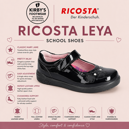 Ricosta Leya black patent - Kirbys Footwear Ltd