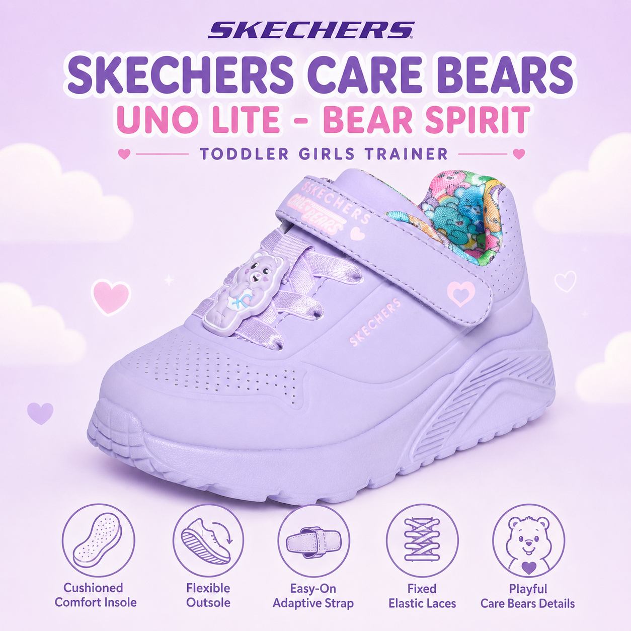 Skechers care bear - bear sprit lilac