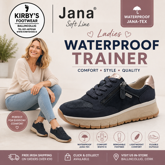 Jana 23762- navy waterproof trainer - Kirbys Footwear Ltd