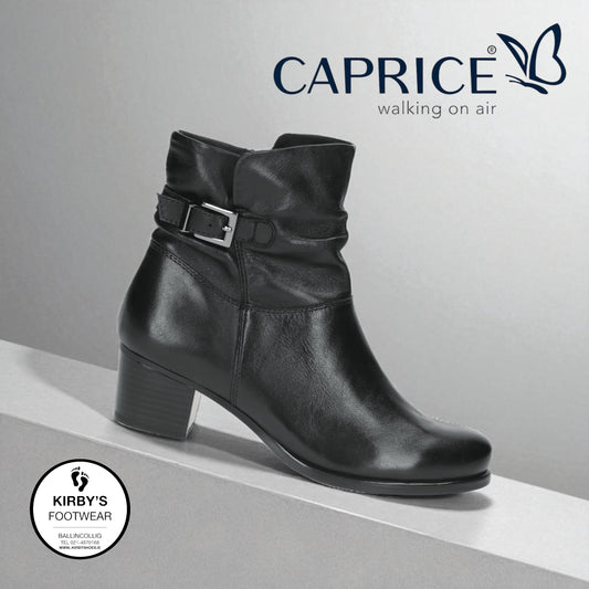 Caprice black leather boot  - 25300