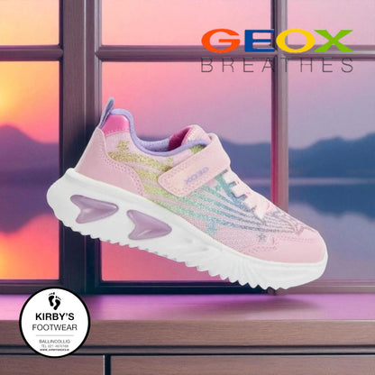 Geox Assister pink rainbow lights