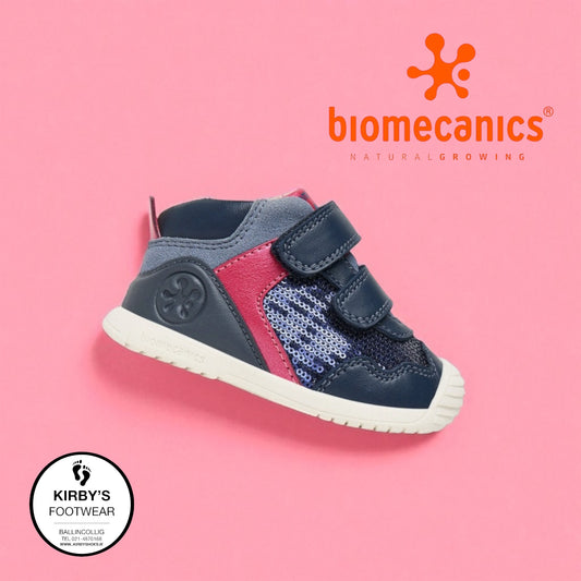 Biomecanics velcro boot navy sequin 251108