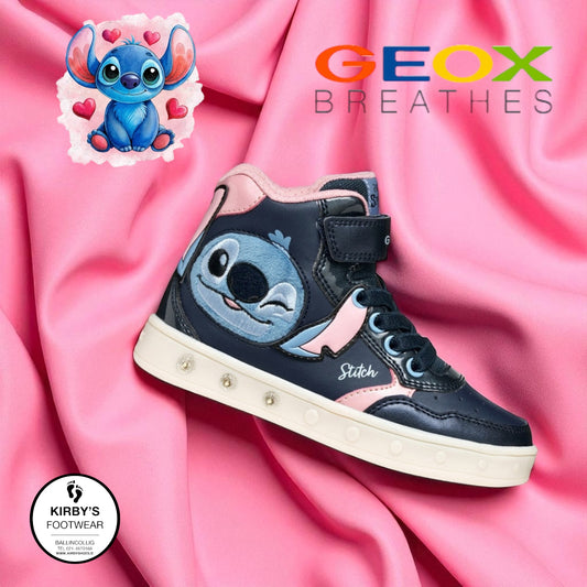 Geox Stitch high top lights Skylin navy pink