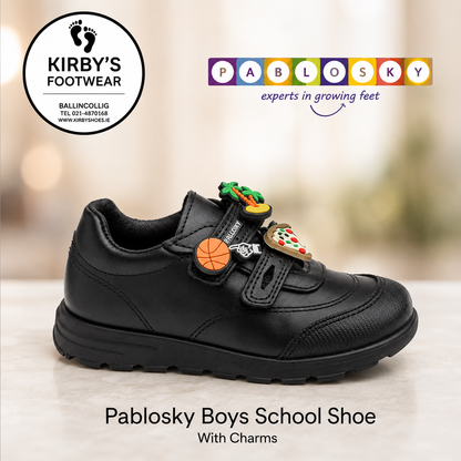 Pablosky velcro black leather 362310 – side view