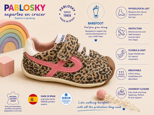 Pablosky velcro trainer leopard - 079083 - Kirbys Footwear Ltd