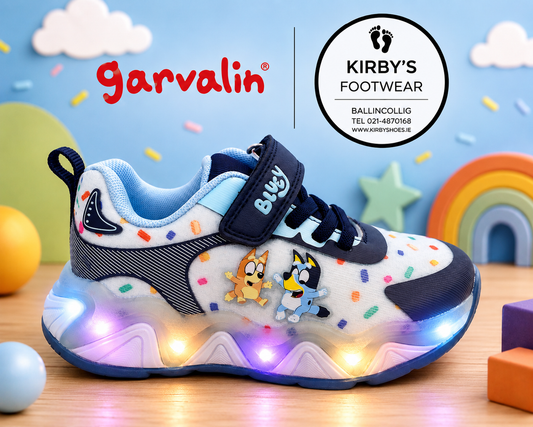 Garvalin Bluey trainer - lights - pink blue - Kirbys Footwear Ltd
