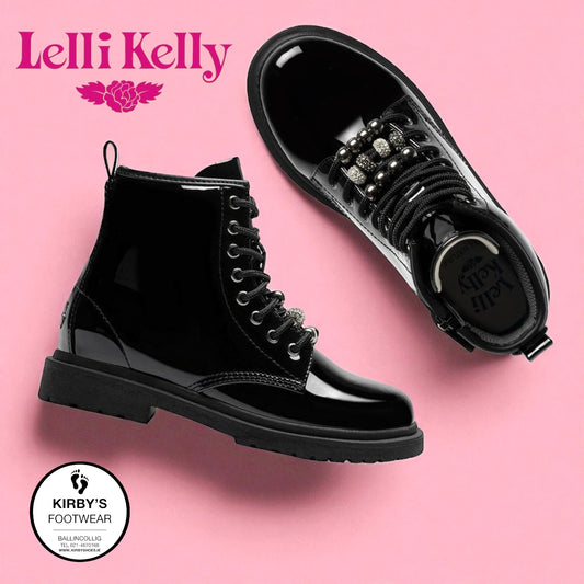 Lelli Kelly Willow boot black patent - side zip