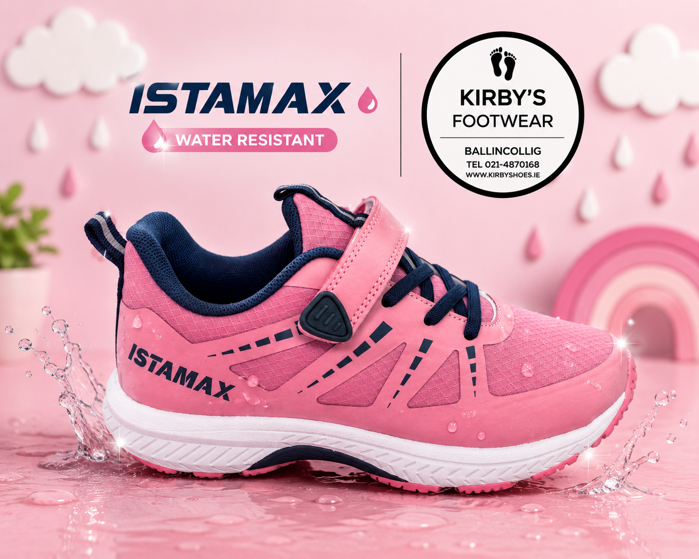 Istamax trainer pink navy - water repellent