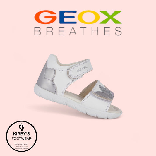 Geox Sandal Alul white silver leather