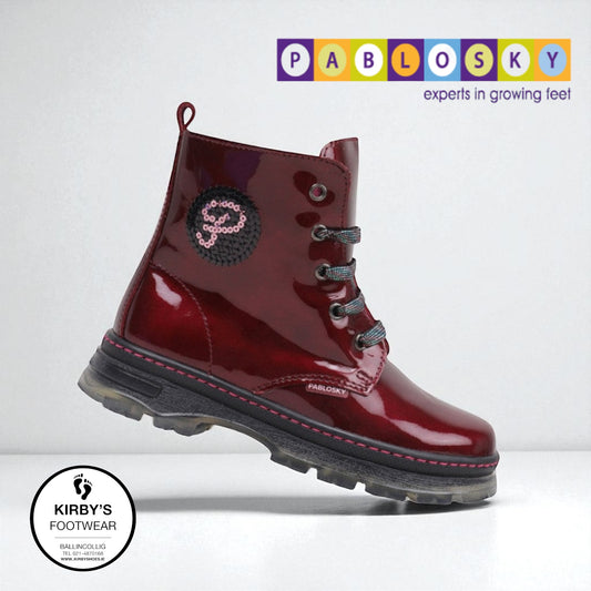 Pablosky boot - burgundy patent - 434269