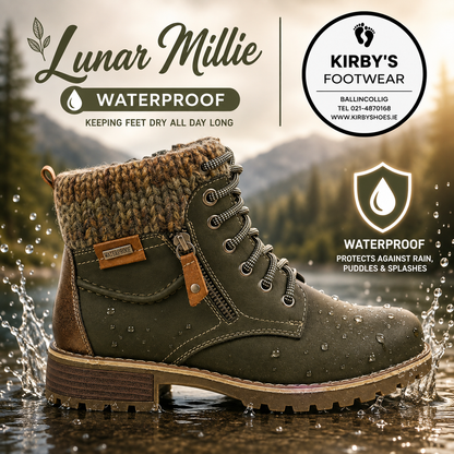 Lunar Millie boot - olive waterproof