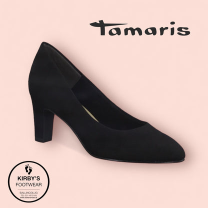 Tamaris court 22418 black suede - Kirbys Footwear Ltd