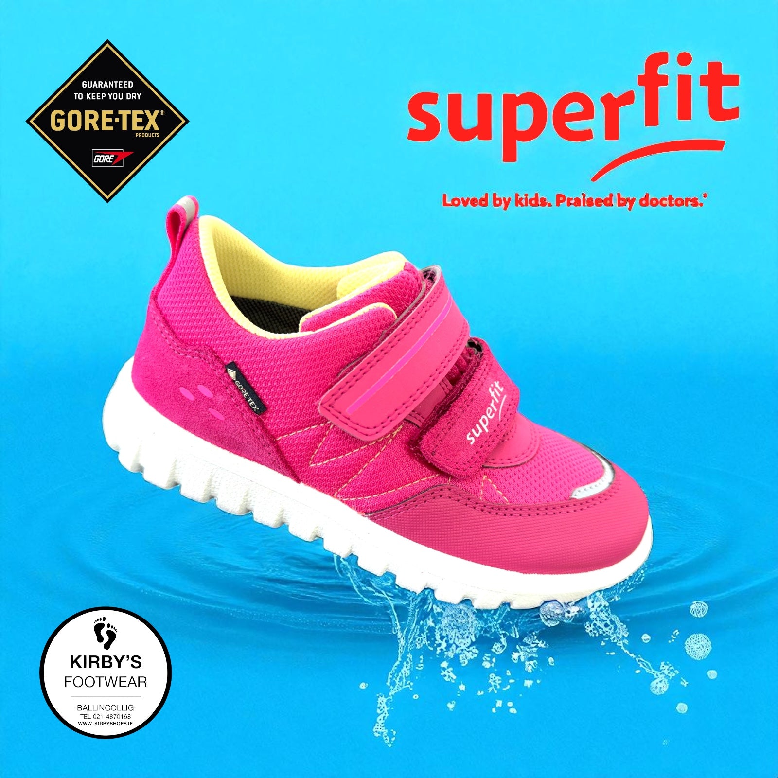 SuperFit Sport 7 mini pink goretex waterproof - Kirbys Footwear Ltd