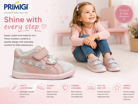 Primigi pink velcro boot 24040 girls’ boot – angle view