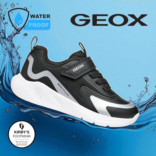 Geox Sprintye velcro waterproof black silver