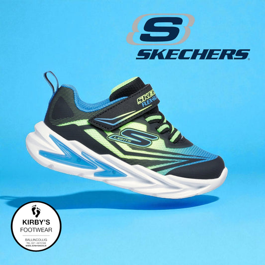 Skechers Flex glow lights - black green