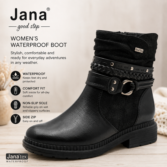 Jana 25464- black waterproof boot