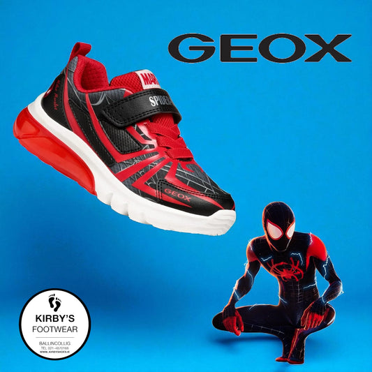 Geox Spiderman Miles Morales Ciberdron lights black red